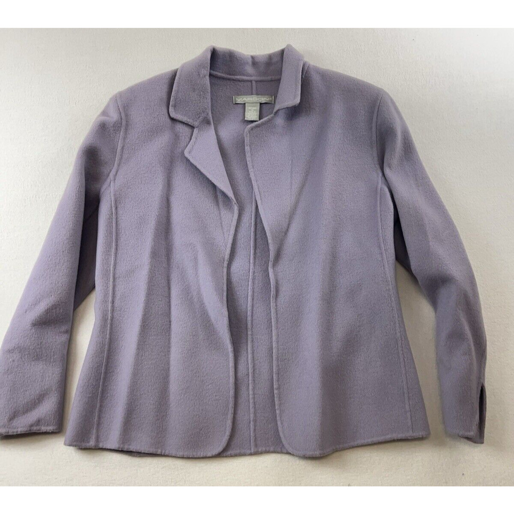 Women Cardigan Sweater/Blazer Purple 100% Wool M Open Y2k‎ MARCONI